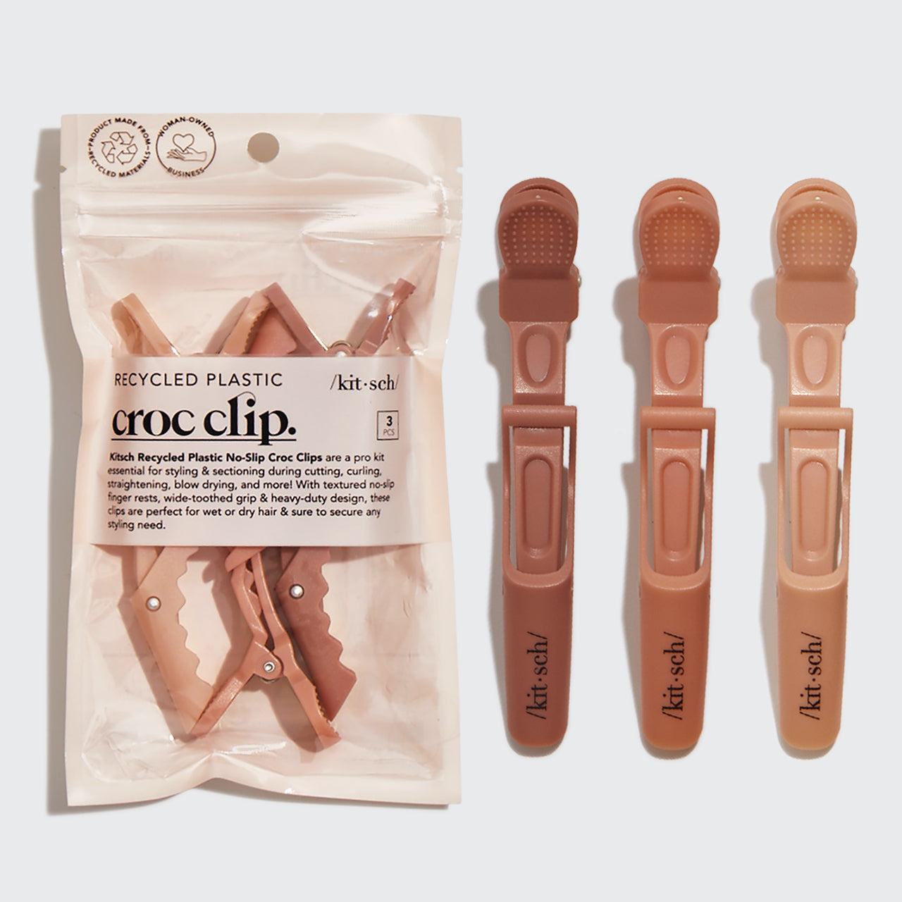 Pinzas cocodrilo antideslizantes 3uds - Multicolor