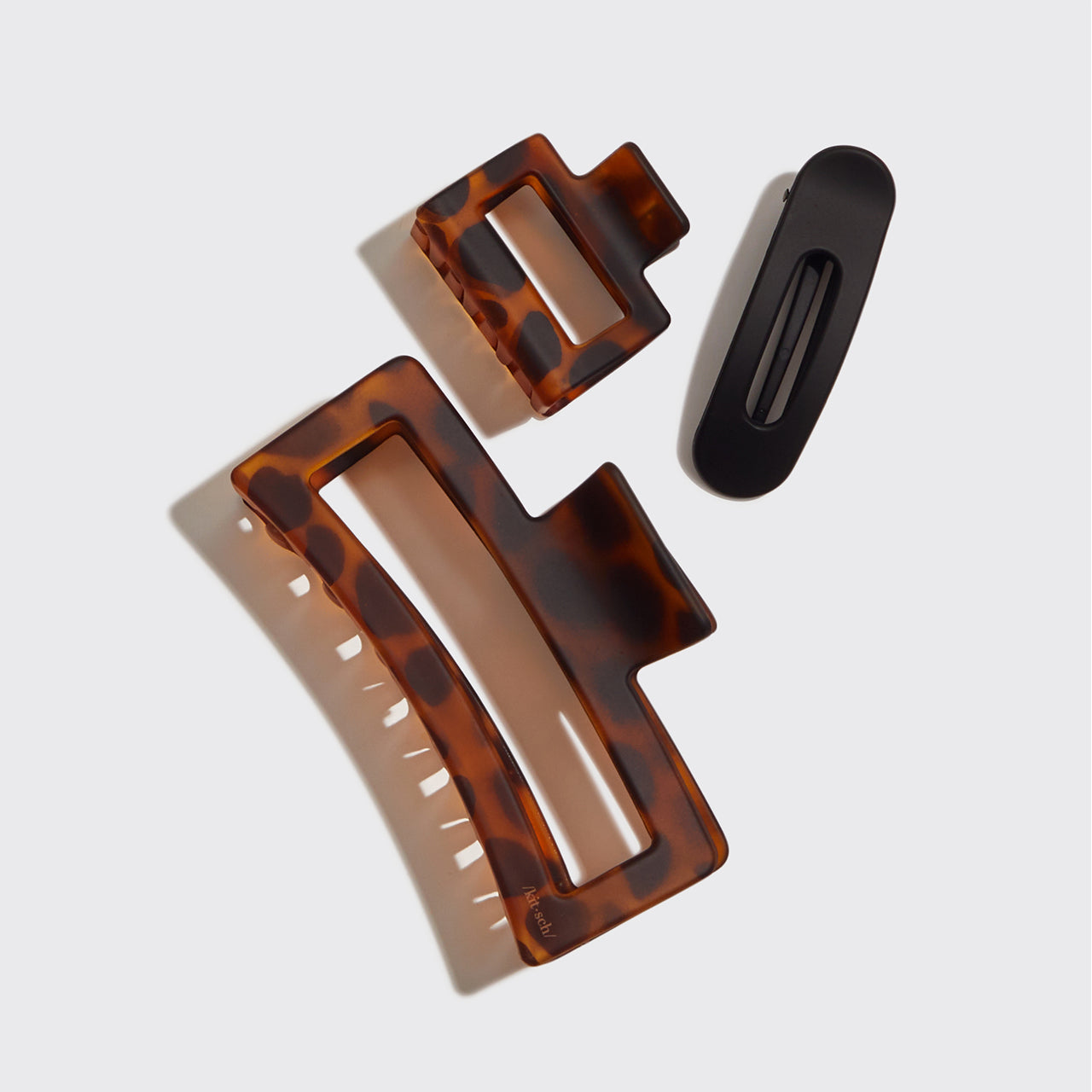 Assortimento di 3 fermagli per capelli rettangolari