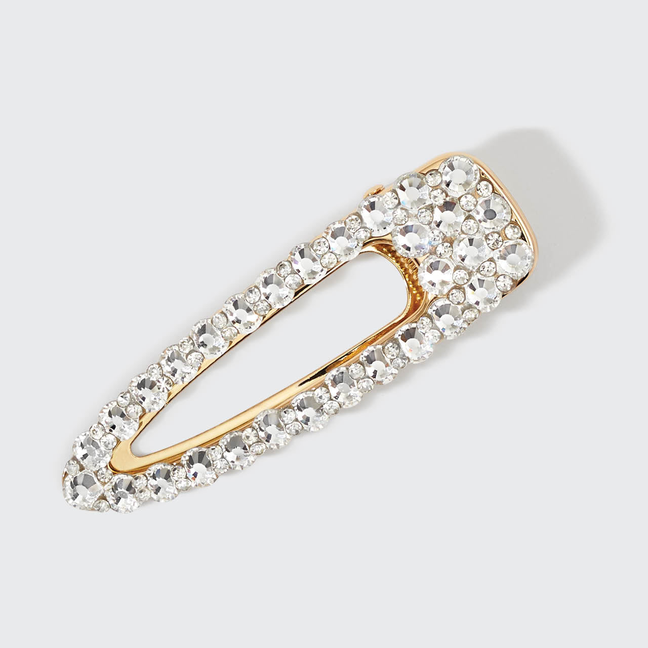 Pince à cheveux en métal avec strass 1pc - Or