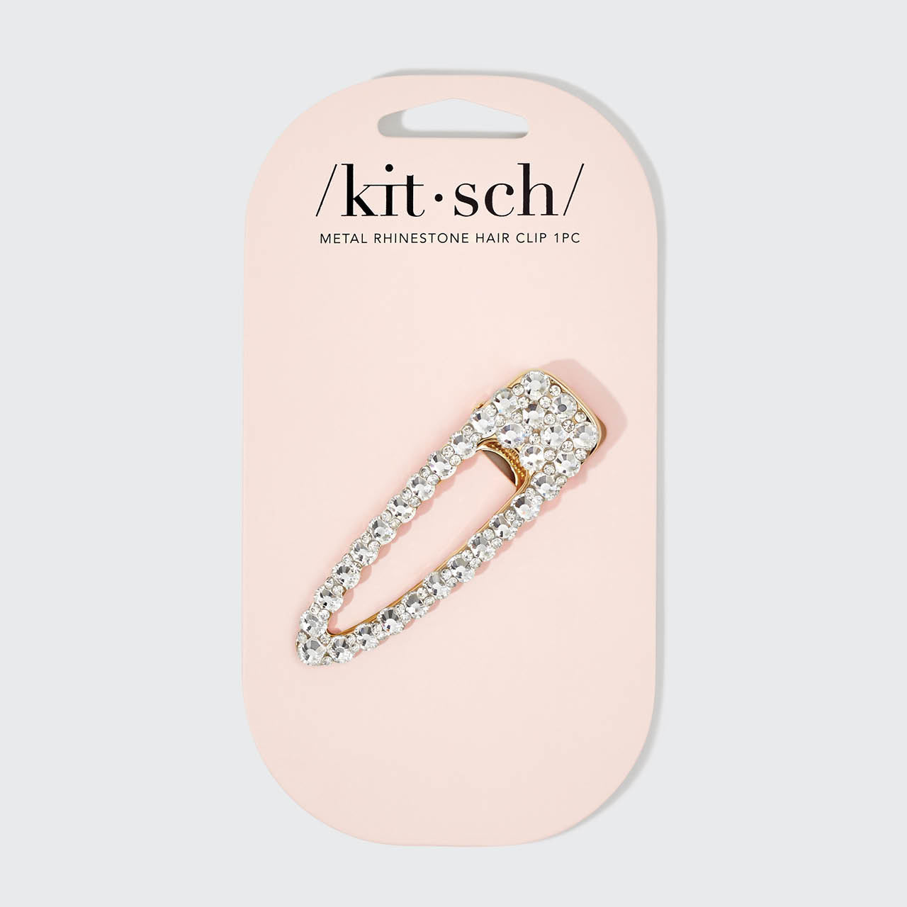 Pince à cheveux en métal avec strass 1pc - Or