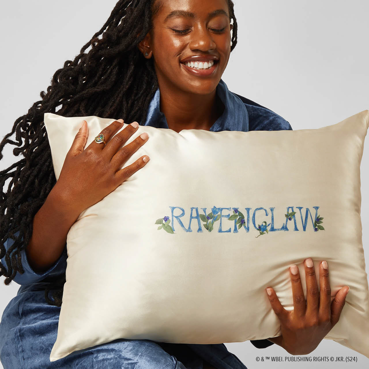Kitsch x Harry Potter Satin-Kissenbezug Ravenclaw - King