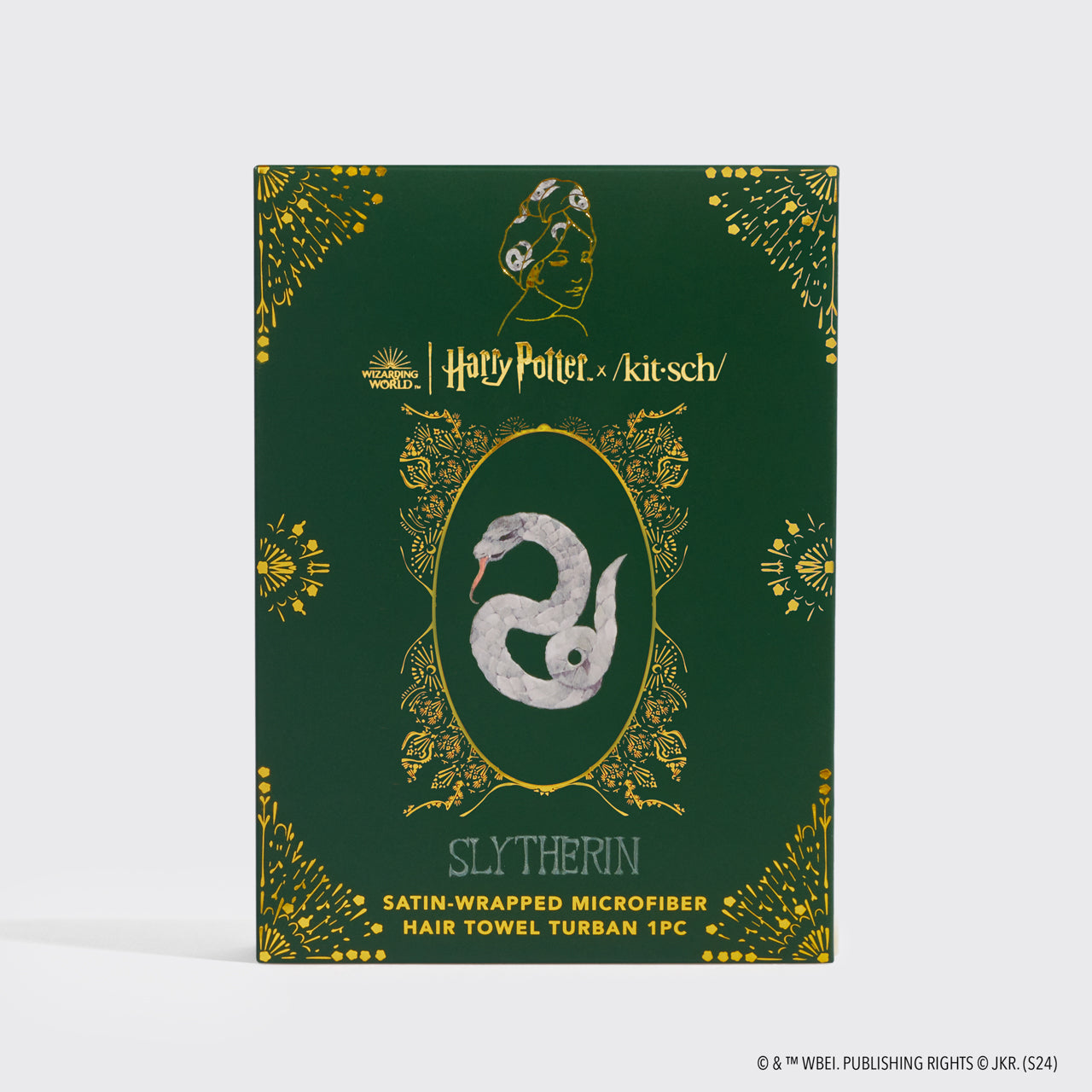 Kitsch x Harry Potter Asciugamano per capelli satinato - Serpeverde