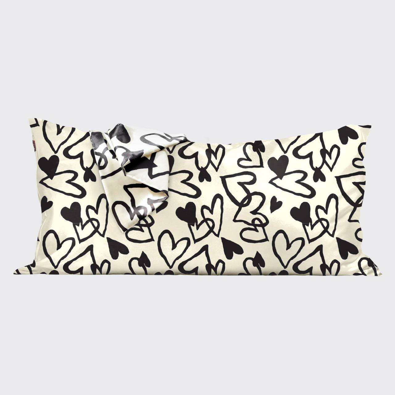 Funda de almohada de satén Corazón - King