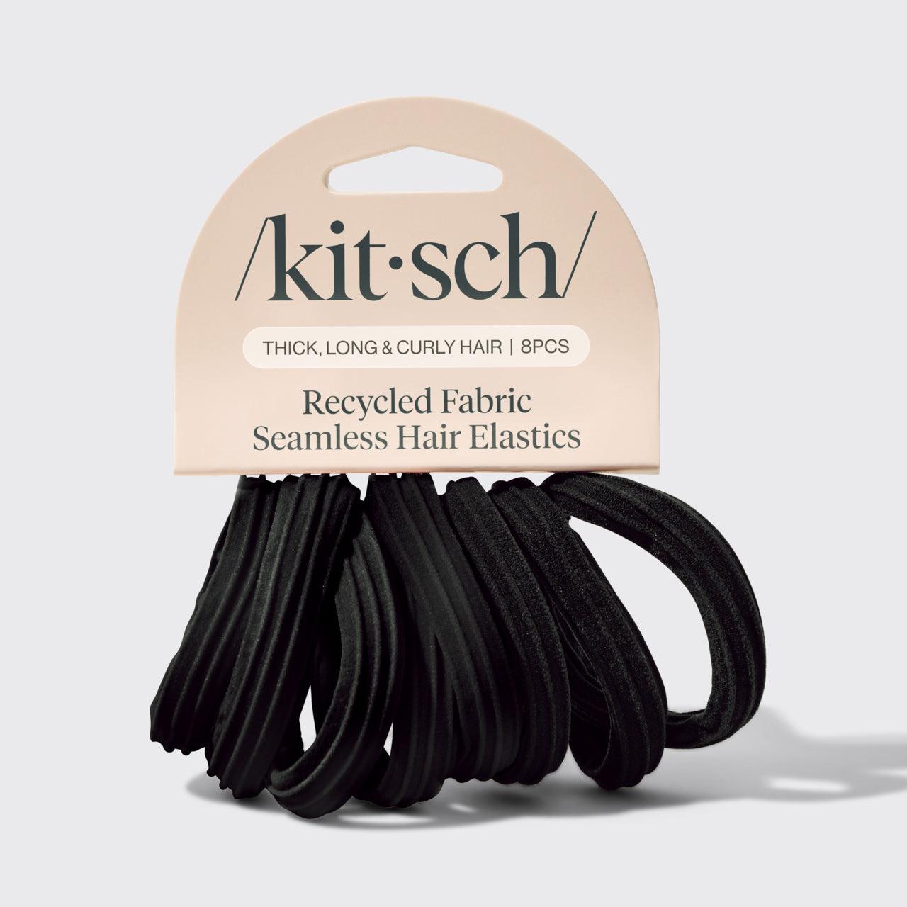 Nahtlose Haargummis 8er Set - Schwarz