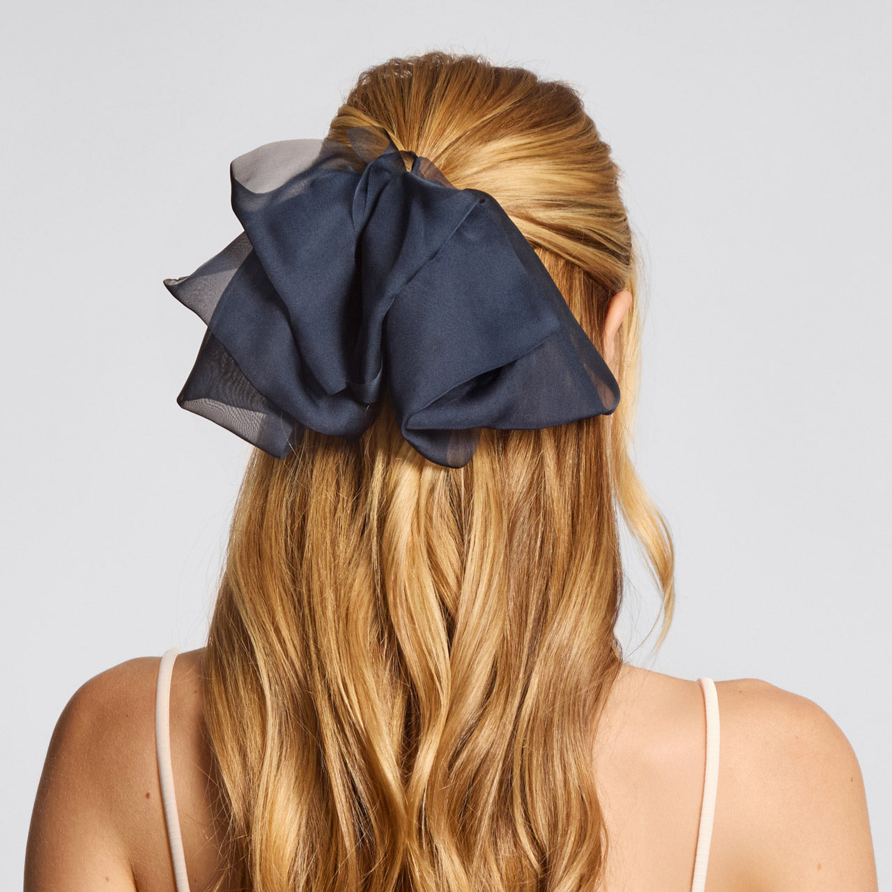 Chiffon Schleife Haarspange - Blaue Orchidee