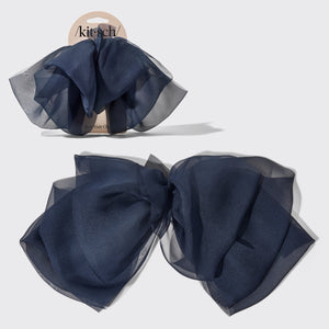 Chiffon Strik Haarclip - Blauw Orchidee