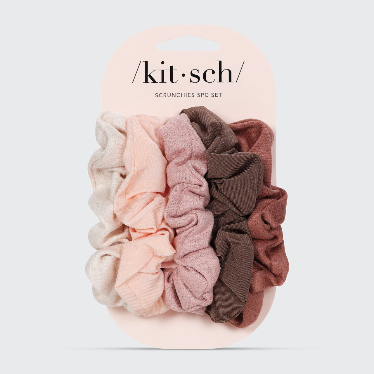 Set da 5 pezzi di scrunchies testurizzati assortiti - Terracotta