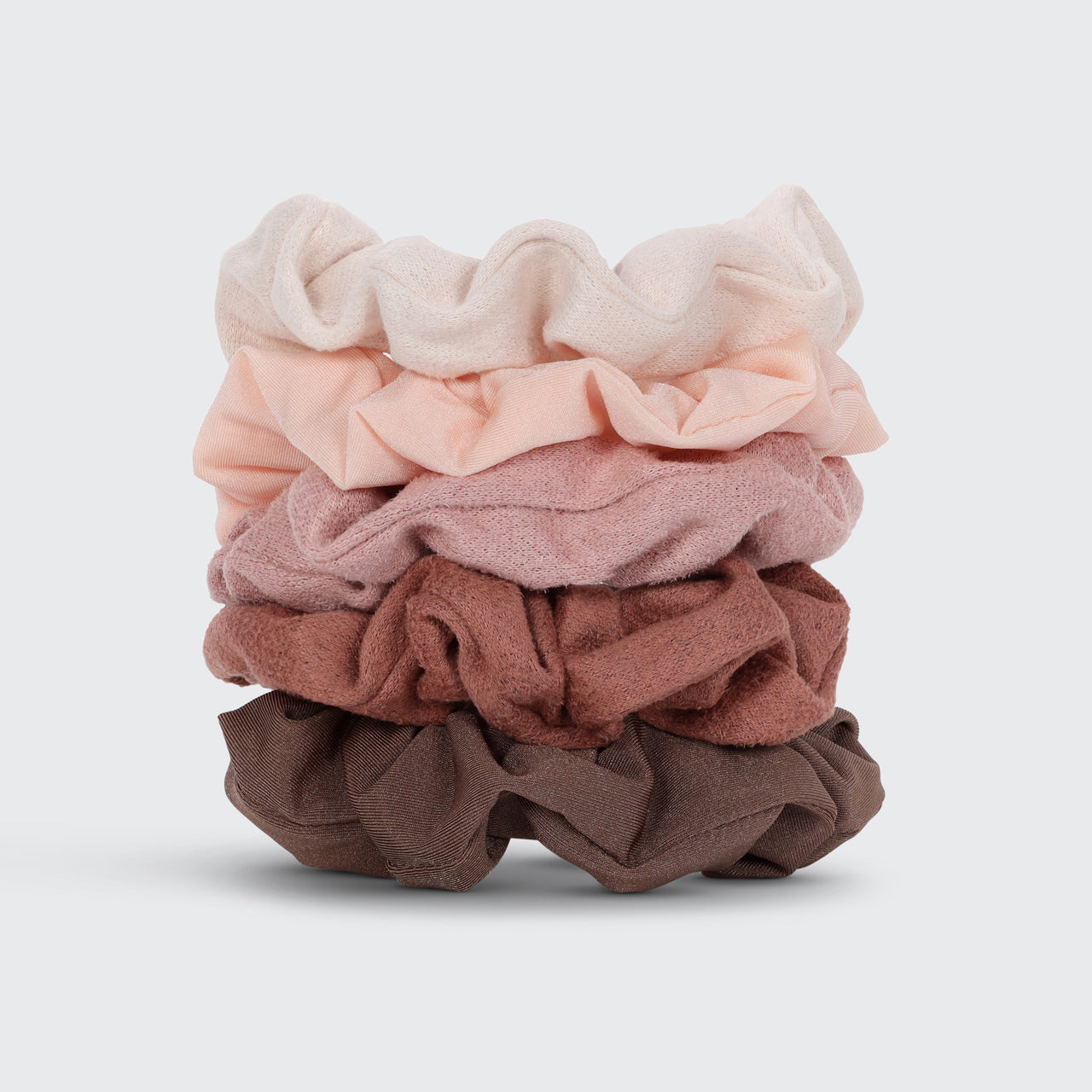 Set da 5 pezzi di scrunchies testurizzati assortiti - Terracotta