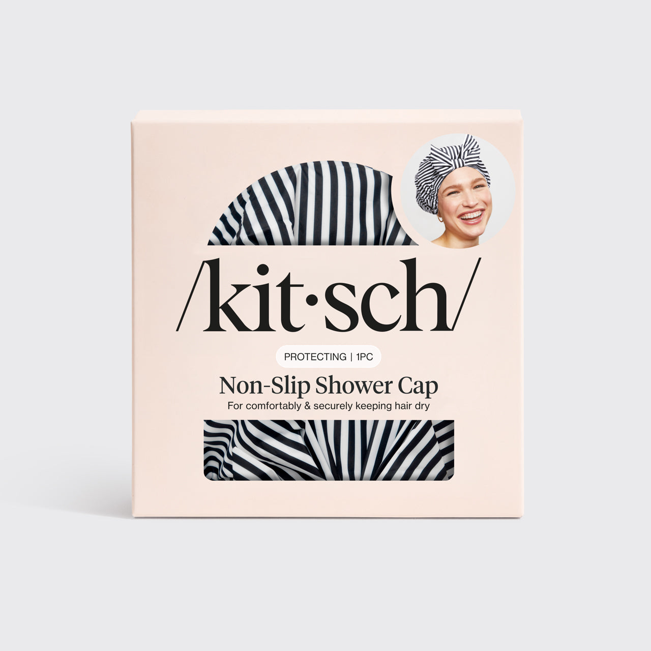 Bonnet de douche rayé