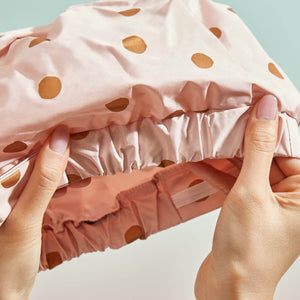 Cuffia da doccia - rosa con pois