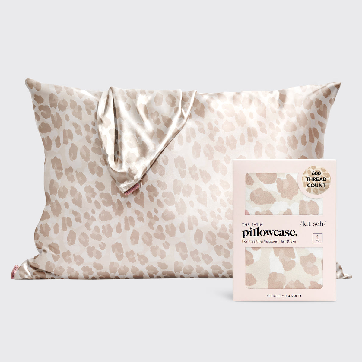 Kissenbezug aus Satin - Leopard