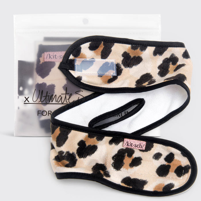 Spa-Stirnband aus Mikrofaser – Leopard