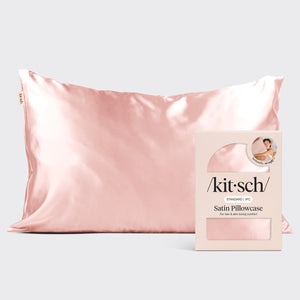 Satin-Kissenbezug – Blush