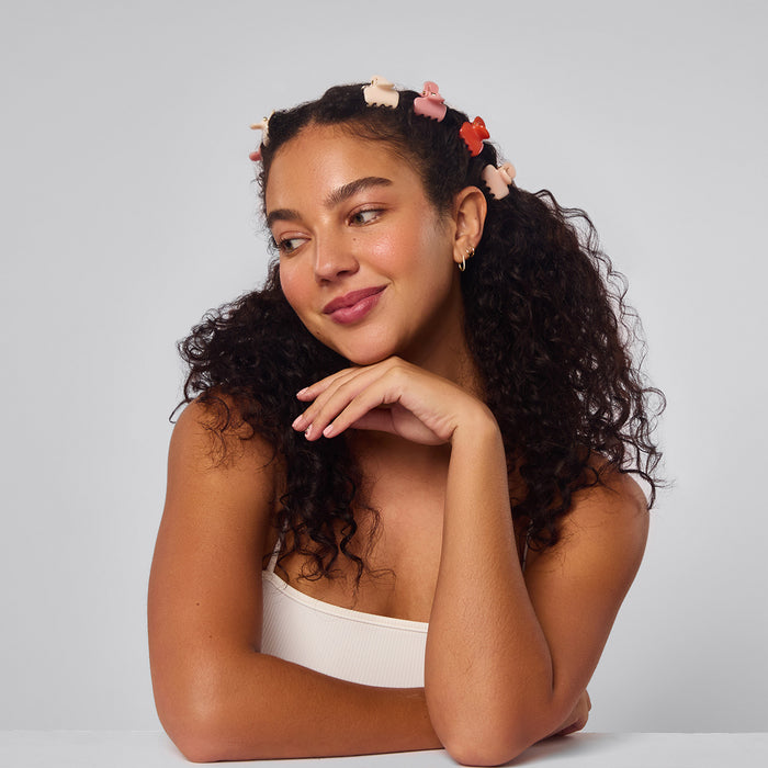 Conjunto de 8 peças de mini clipes de nuvem de plástico reciclado - flores de cerejeira sortidas