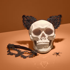 Diadema y máscara de encaje Gato Negro