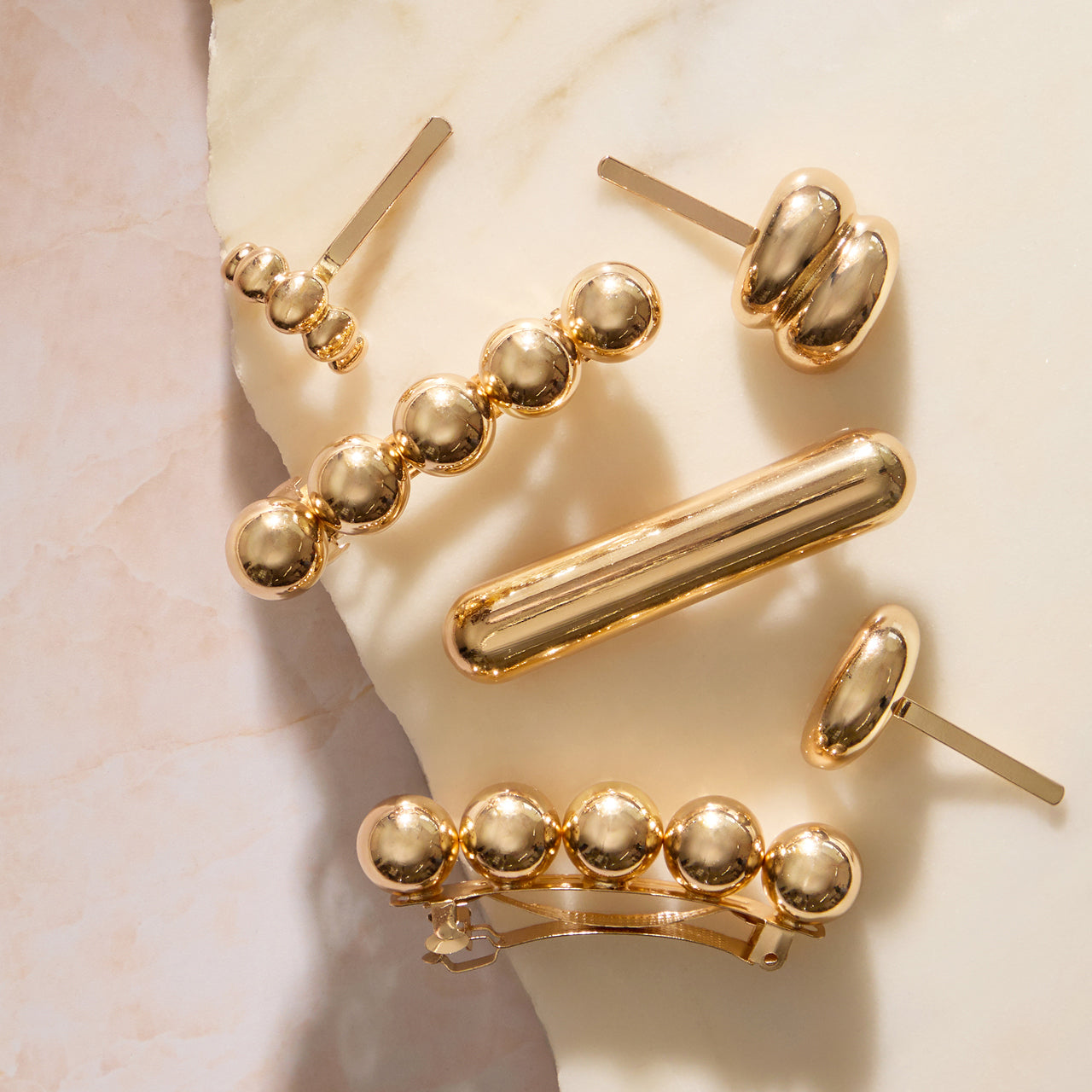 Gold Metal Barrettes
