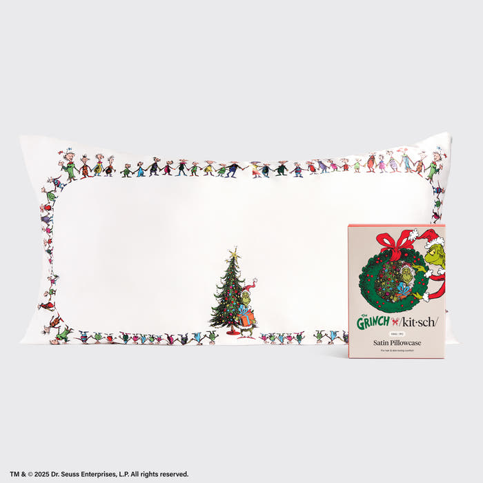 The Grinch x Kitsch Whoville Satin Pillowcase — King — hero