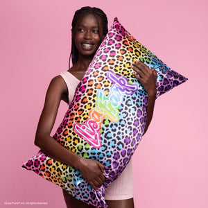 Lisa Frank x Kitsch King Satin Pillowcase in Rainbow Leopard - King