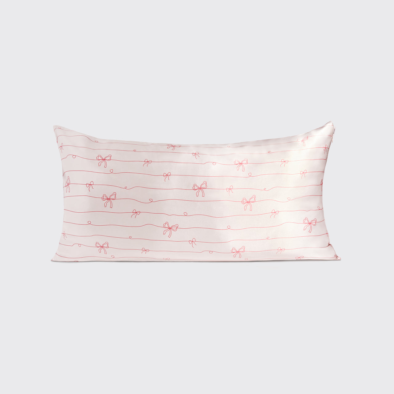 Satin Pillowcase in Striped Bows - King