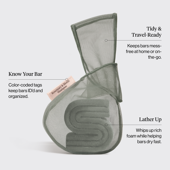 Bolsa para champú sólido - Romero y Biotina - Verde