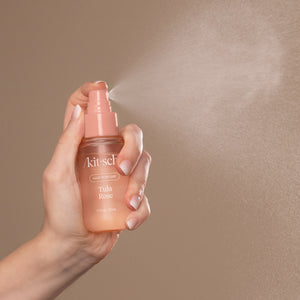 Model with Kitsch Tula Rose Hair Perfume — soft floral hair fragrance