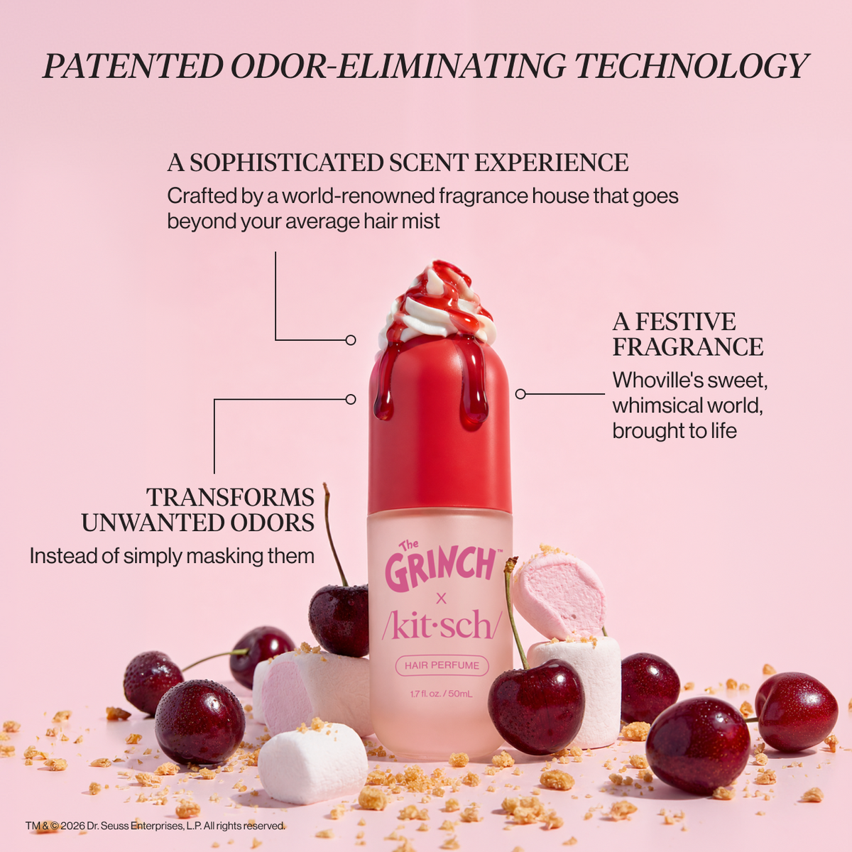 The Grinch x Kitsch Cherry Cheer Hair & Body Perfume Mist