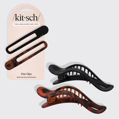Pinza plana curvada 2uds - Negro y Carey