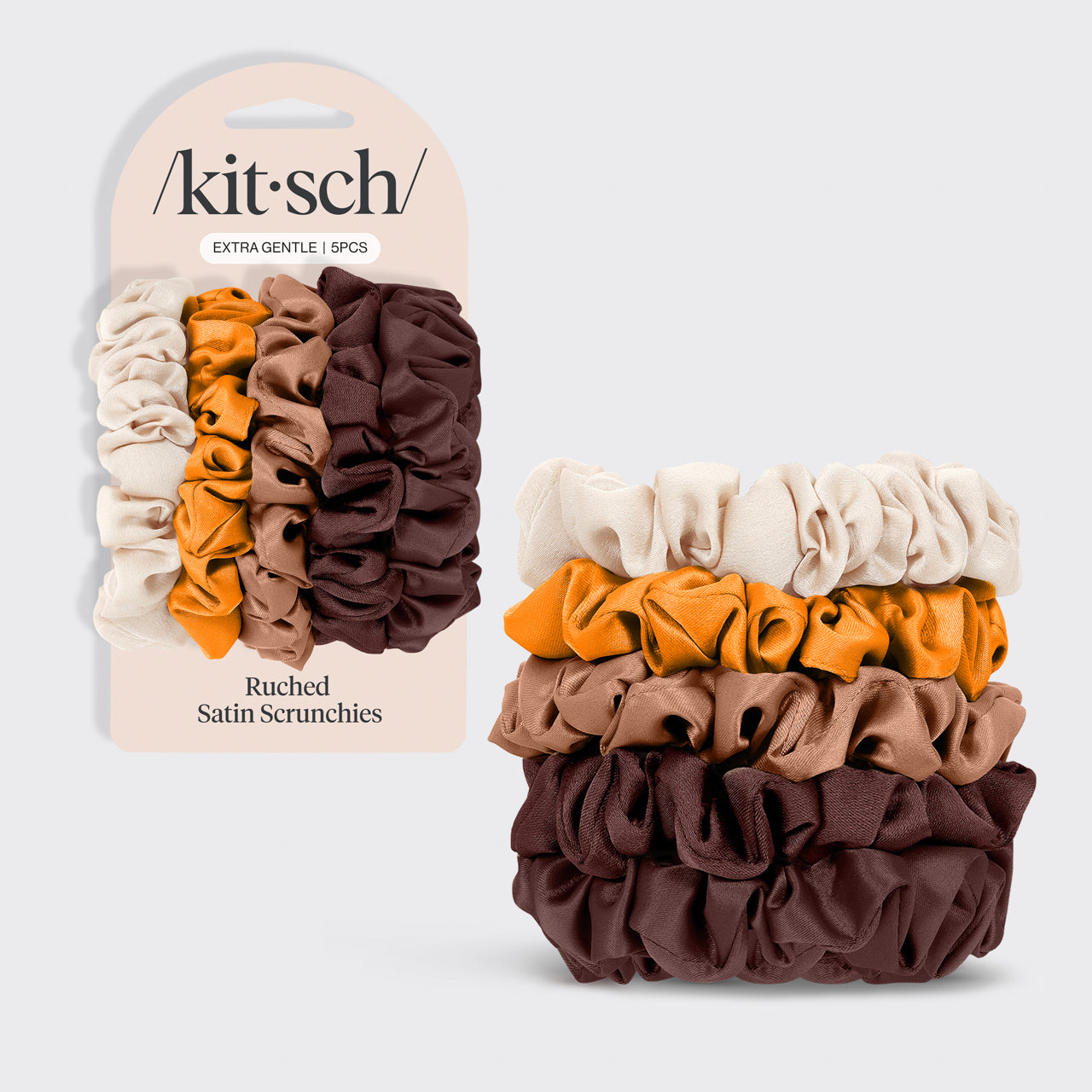 Set da 5 pezzi di scrunchies in raso piccolini - Sedona