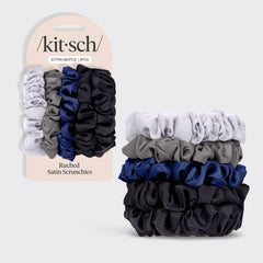 مجموعة Satin Petite Scrunchies مكونة من 5 قطع - منتصف الليل