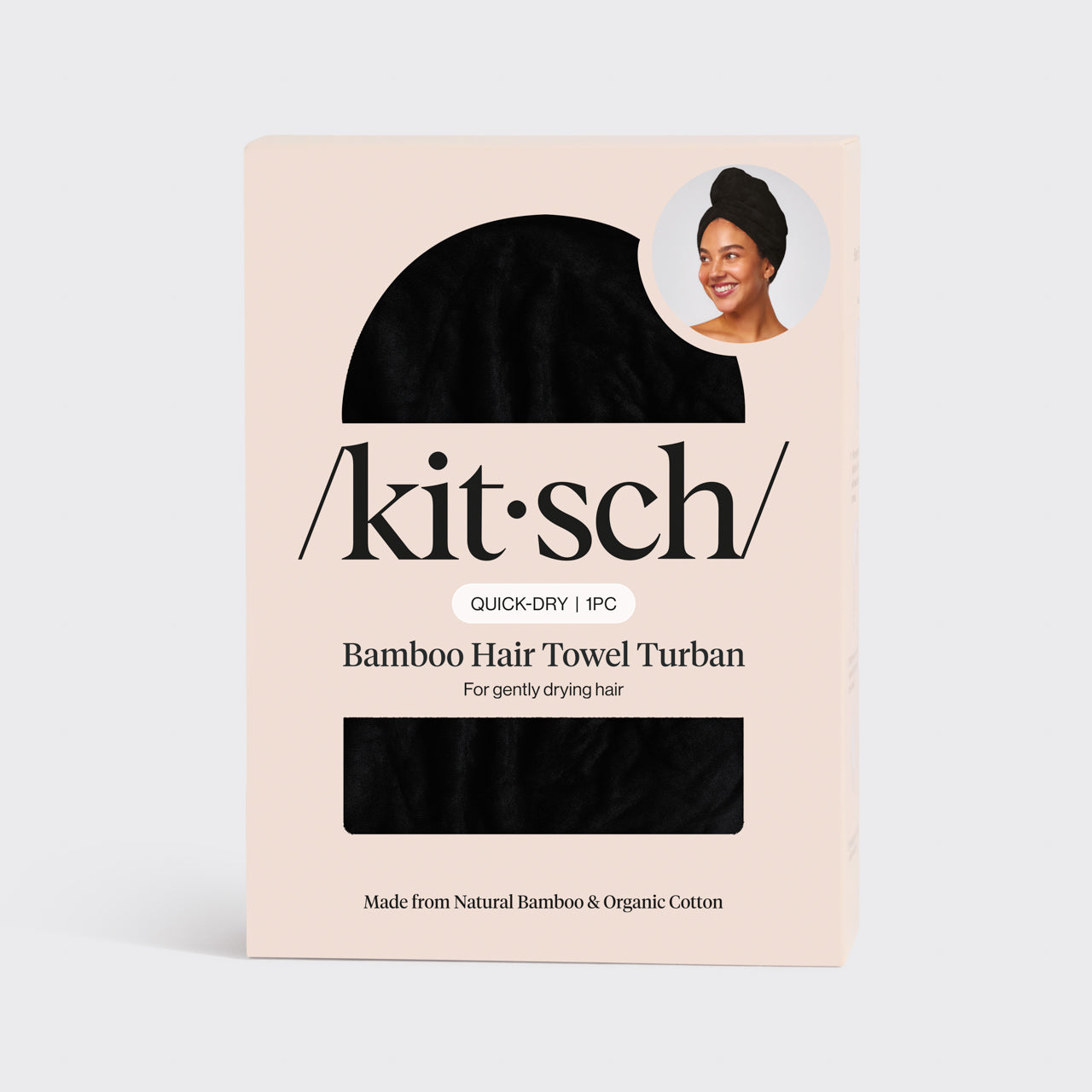 Asciugamano per capelli ecologico - Nero