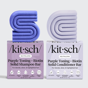 Shampooing et conditionneur violet pour cheveux colorés et gris