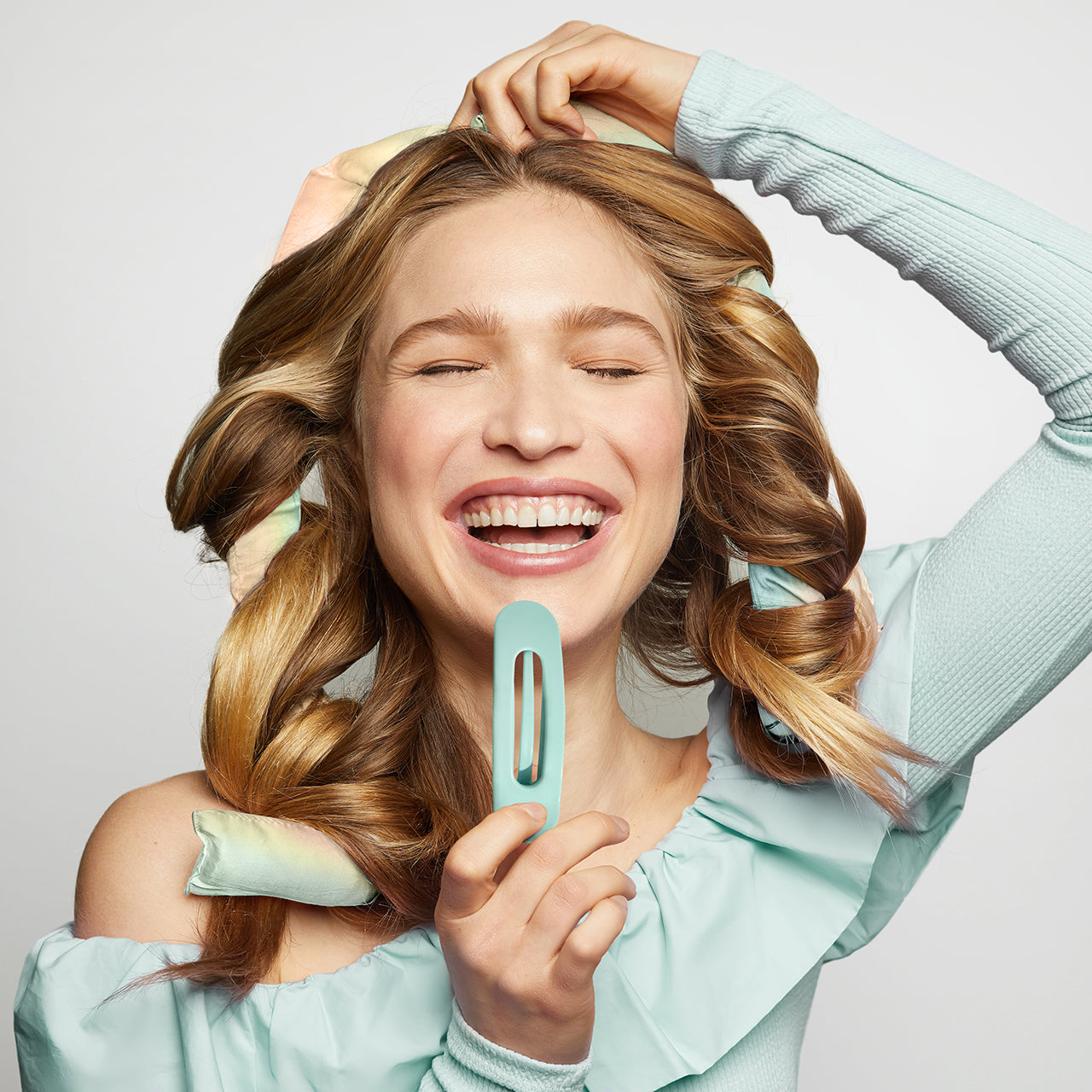 Set di 4 pezzi per lo styling e la stesura piatta senza calore XL Satin - Aura