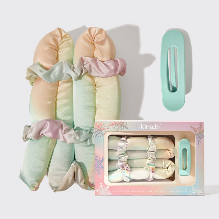 Set di 4 pezzi per lo styling e la stesura piatta senza calore XL Satin - Aura