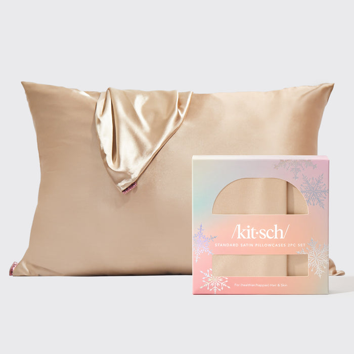 Limited Edition Champagne Satin Pillowcases 2pc Set - Standard