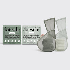 Set shampoo e balsamo al romero e biotina + sacchetti salva-barrette