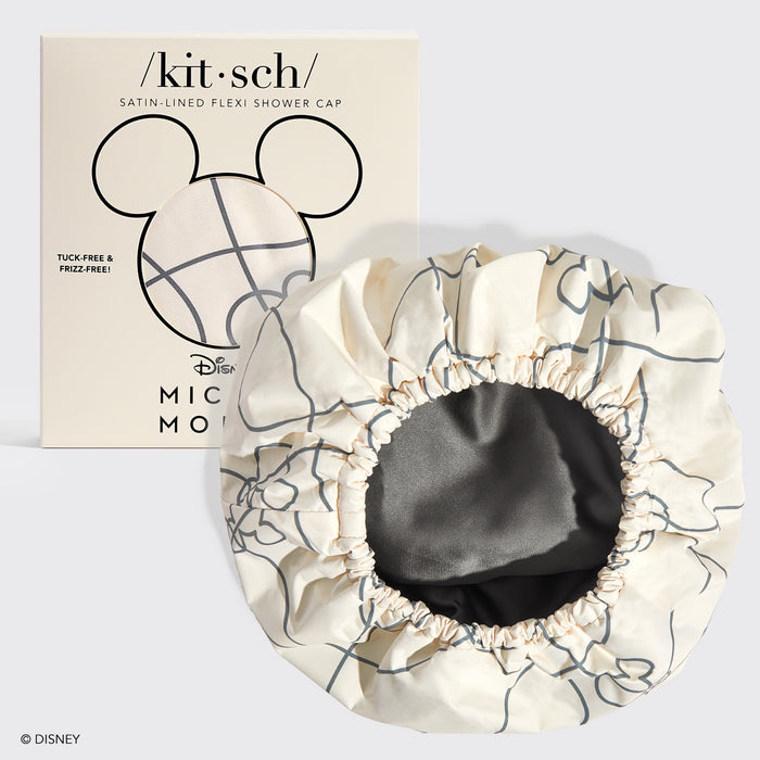 Cappello da doccia flessibile foderato di raso Mickey/Minnie x Kitsch - Labirinto di Topolino