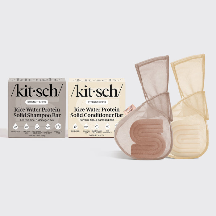 Reiswasser-Shampoo & Conditioner im Set + Riegelbeutel