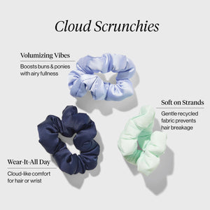 Set da 3 pezzi di scrunchies con nuvole di bouquet da giardino