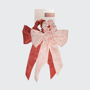 Satin-Schal-Haargummis – Blush/Mauve