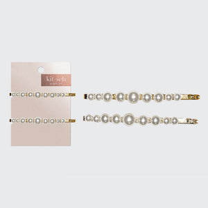 Pearl Bobby Pins 2pc - Gold