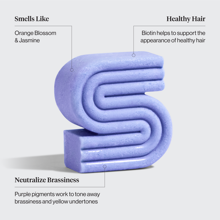 Champú tonificante púrpura en barra para cabellos teñidos y grises