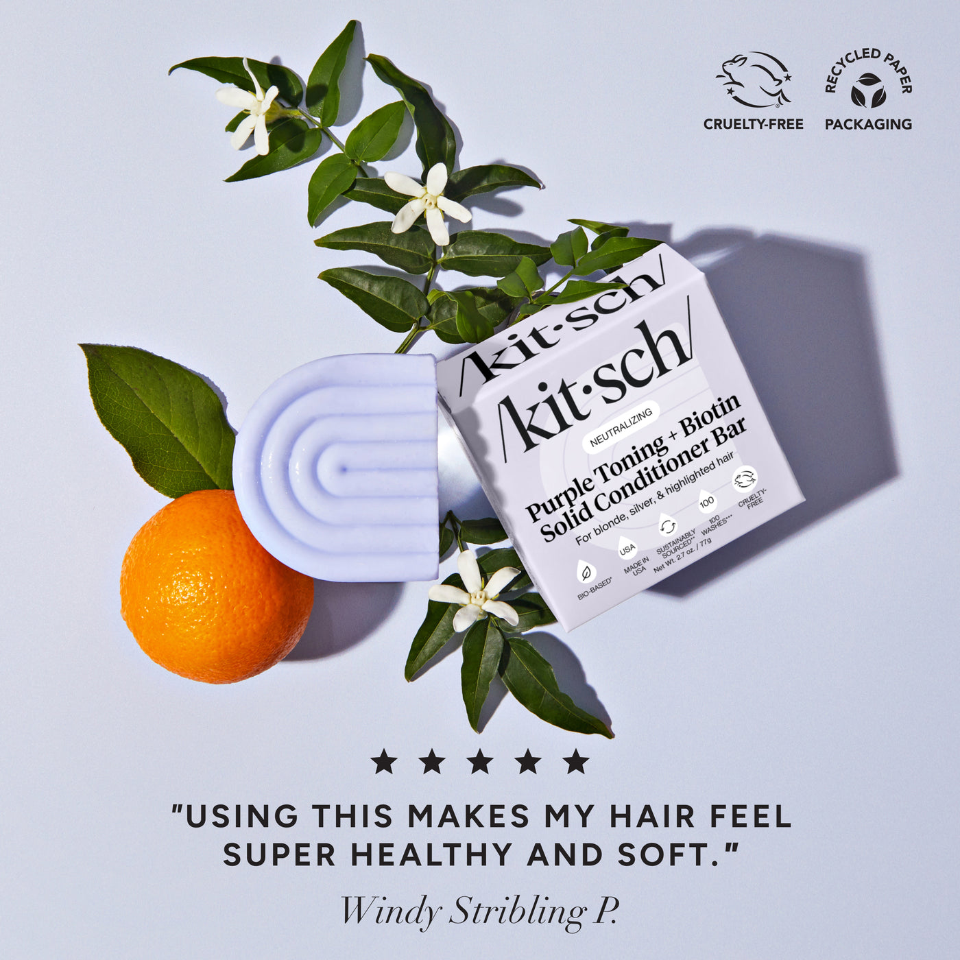 Conditionneur tonique violet pour cheveux colorés et gris