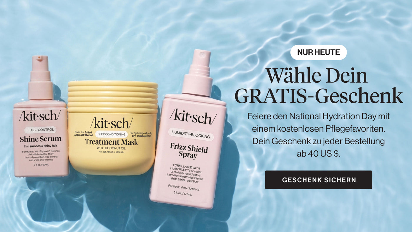 Kitsch National Hydration Day gift with purchase - choose a free nourishing hair care product with any $40+ order. Limited time offer.