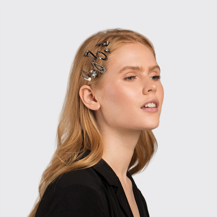 Micro clip a scatto impilabili set da 7 pezzi - ematite